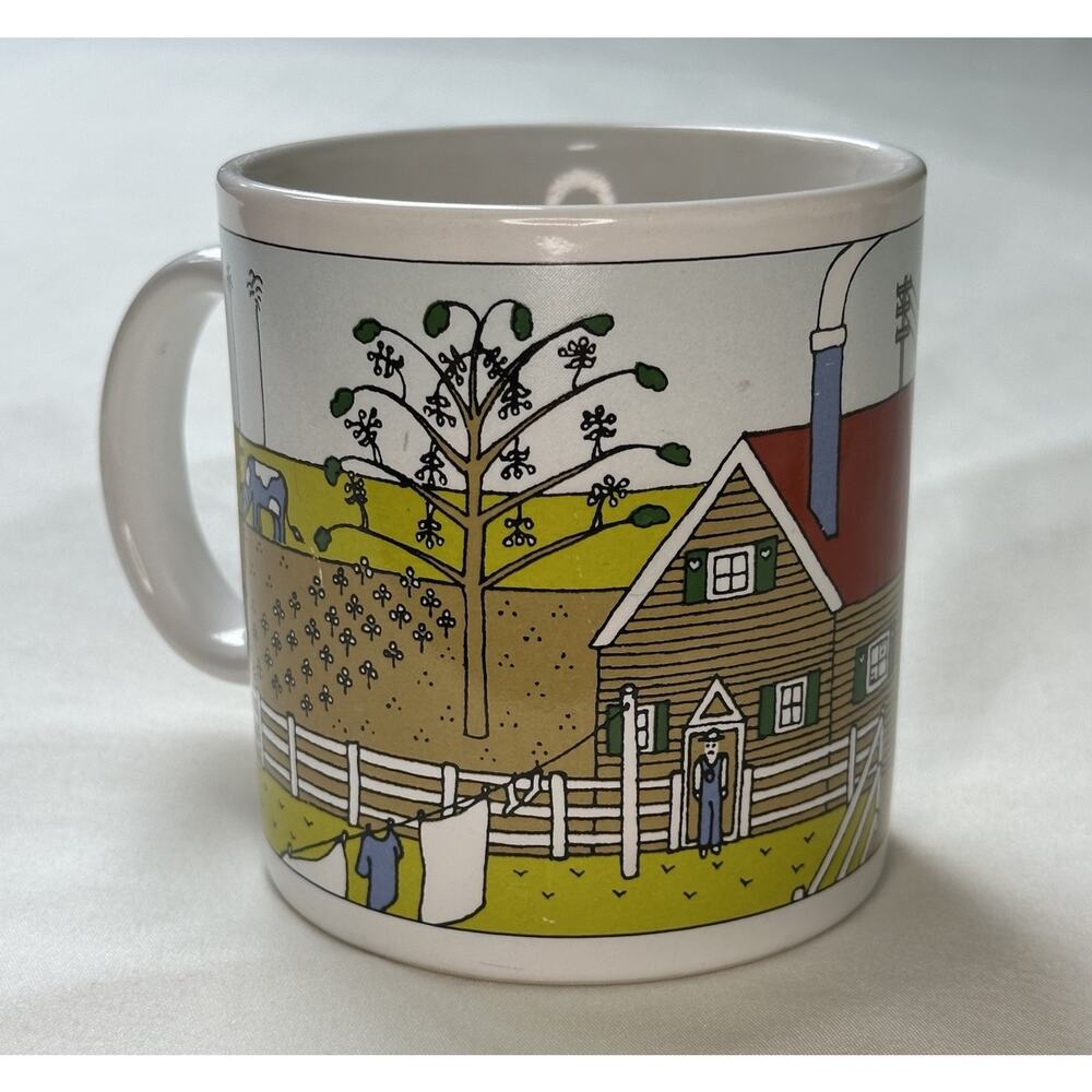 Taylor & NG 1980 San Francisco Americana Farm House Barnyard Cow Coffee Cup Mug